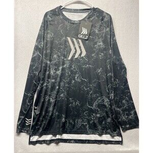 NWT GILLZ Men's Contender Series Long Sleeve Black Anthracite Fishing T-Shirt XL